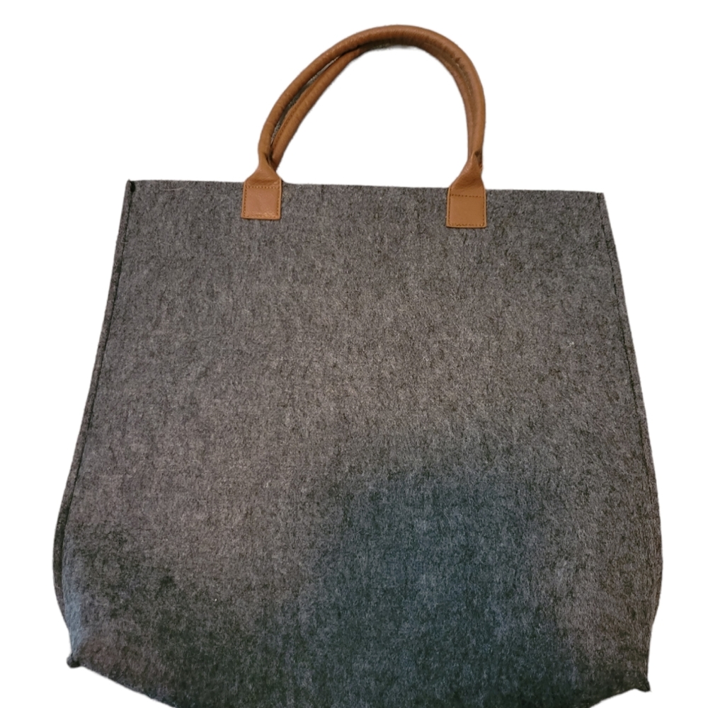 Gray Felt Tote Bag